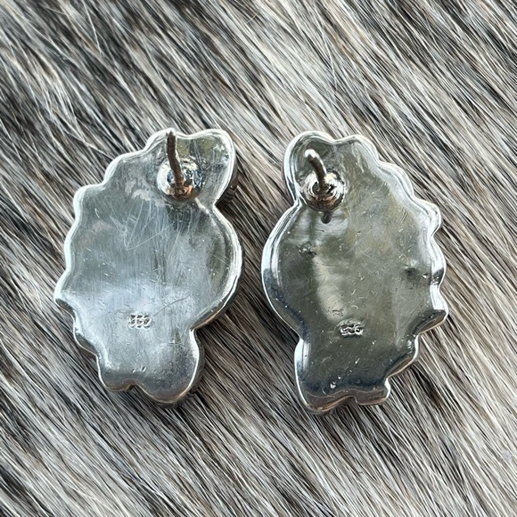 Neon Pink Opal Half Cluster Blossom earrings - Picture 2 of 2